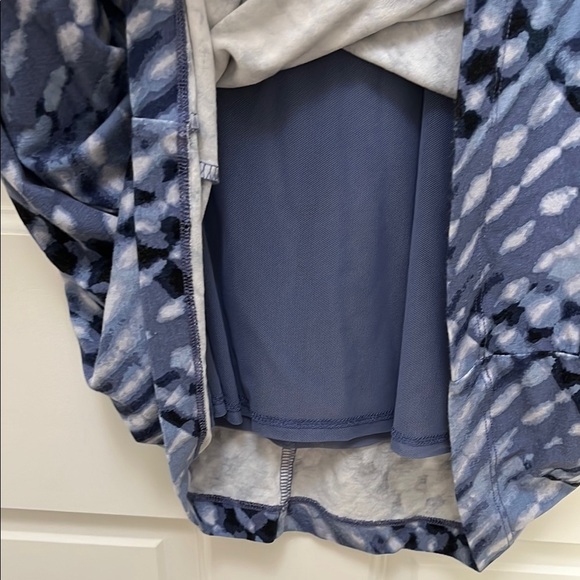 NIC+ZOE Sleeveless Gathered Waist Blue Watercolor Print Dress - Size Medium - Picture 10 of 16